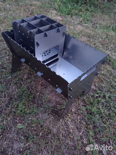 Мангал + печка щепочница походный набор