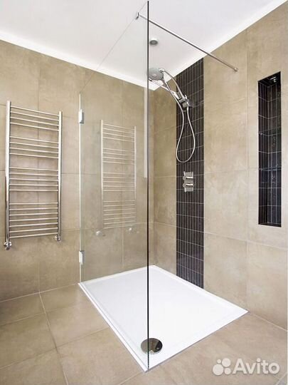 Перегородки из стекла в душевую под ключ