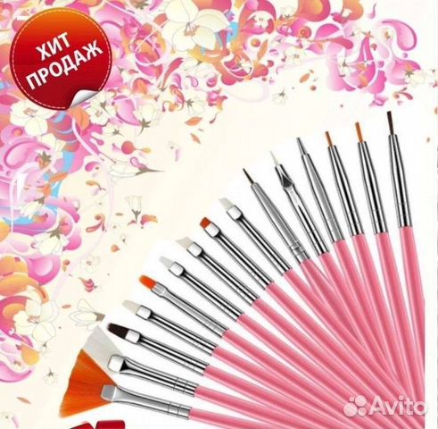 Набор кистей для дизайна и наращивания