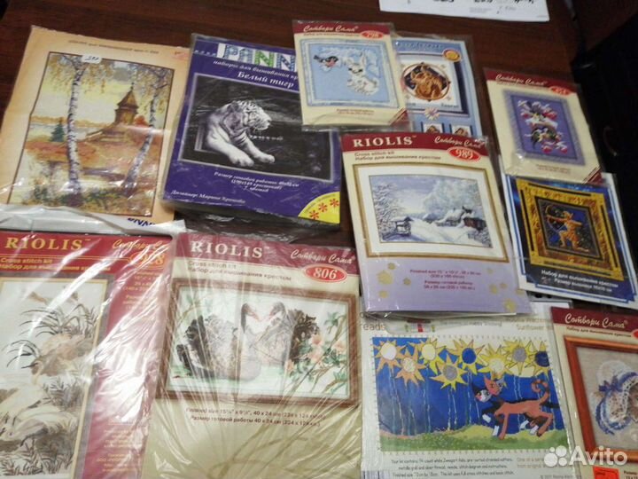 Наборы для вышивки крестом с большим запасом ниток