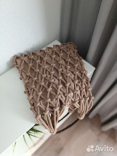 Женская плетёная сумка авоська в стиле Prada