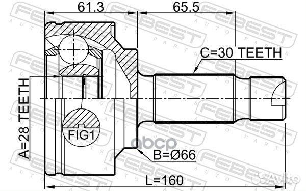 ШРУС наружный 28x66x30 mercedes benz 03-14 1610