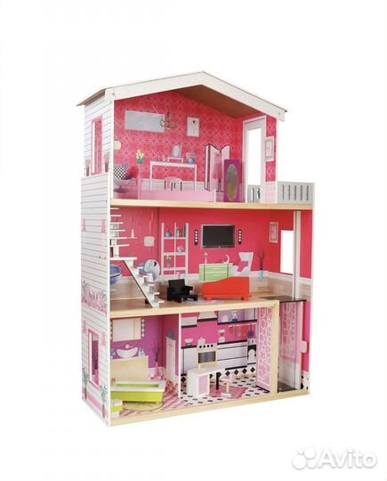 Большой кукольный домик с мебелью