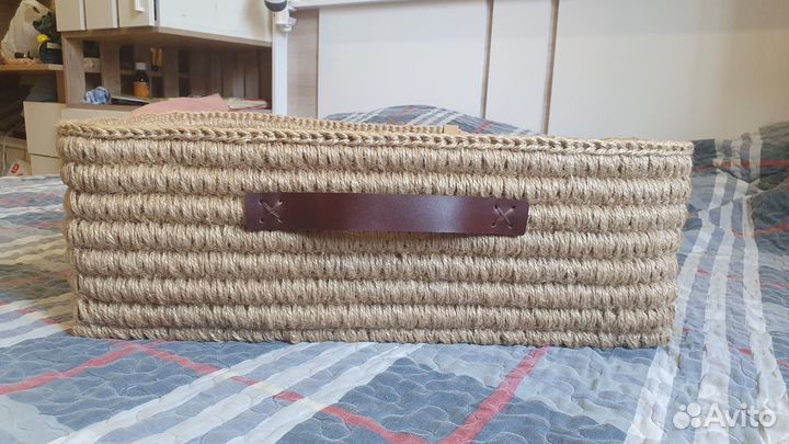 Корзины для хранения и салфетки из джута