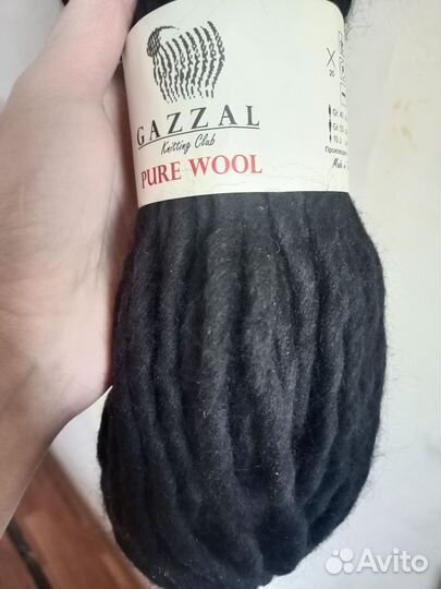 Пряжа Gazzal pure wool черная