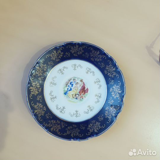 Блюдце Мадонна кобальт Мэри-Энн