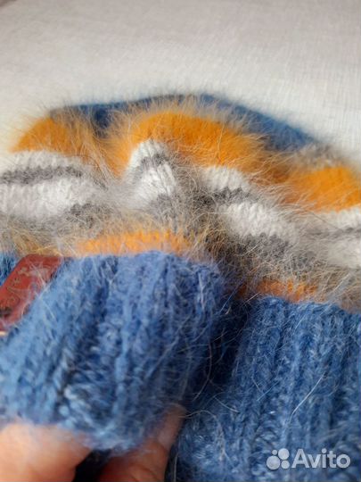 Шапка женская вязаная из пуха норки
