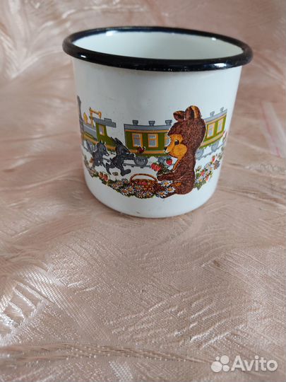 Кружка СССР Эмалированная Детская Медведь