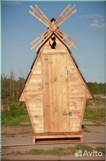Дачный туалет деревянный с установкой ошп 078