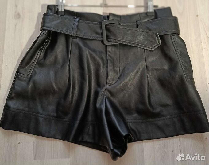 Шорты Zara экокожа