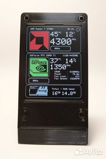 Экран для мониторинга железа пк / HSMonitor