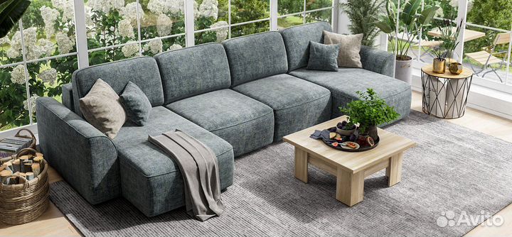 Диван семейный П образный, модульный