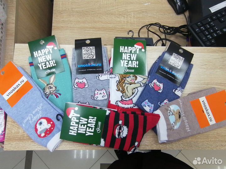 Новогодние мужские и женские носки