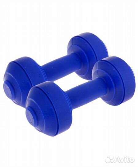 Гантели пластик европодвес Fit 0,5 кг, пара, синяя