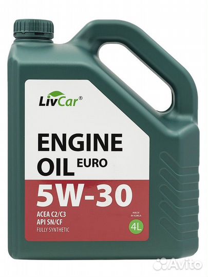 Масло моторное 5W30 livcar Engine Oil Euro acea C2