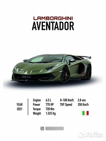 Постер на стену Lamborghini aventador