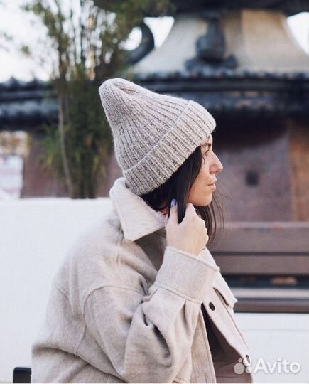 Шапка женская мята из кашемира