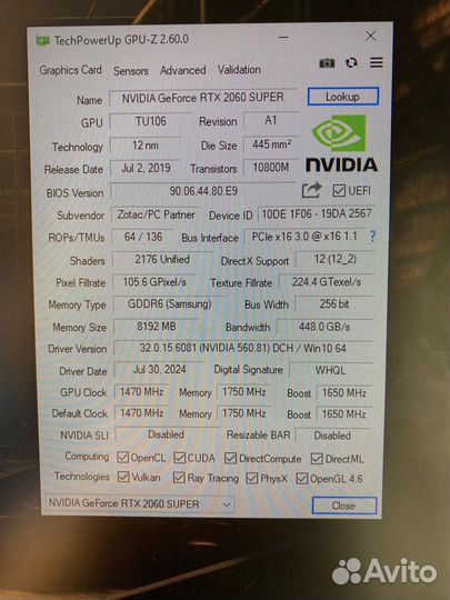 Видеокарта rtx 2060 super