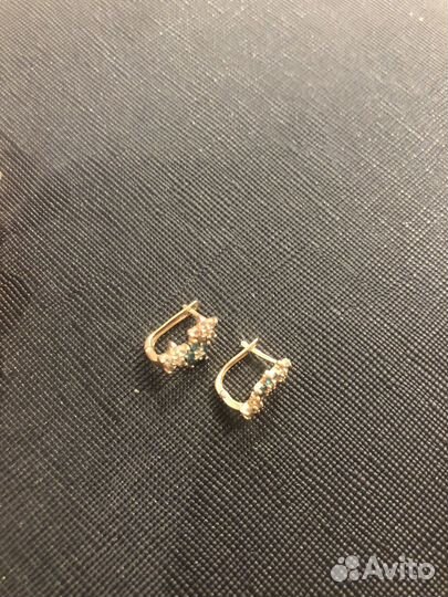 Золотые серьги детские 585