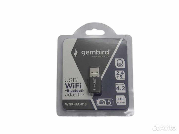 Сетевой адаптер WiFi Gembird WNP-UA-018 600Мбит