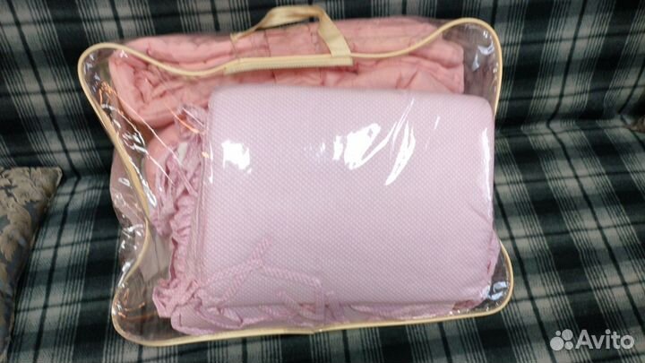 Комплект в кроватку с бортиками плюс балдахин