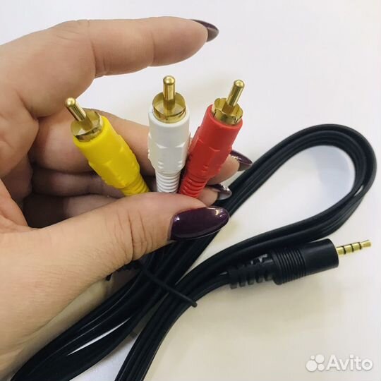 Кабель 3rca jack 1 метр \ тюльпаны -aux