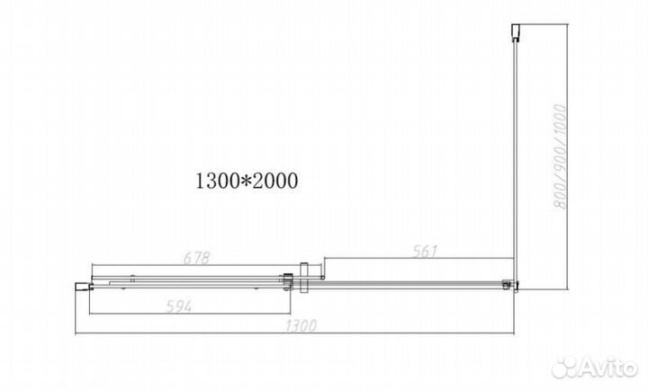 Душевой уголок Dice VSR-4D9013CLB, 1300*900