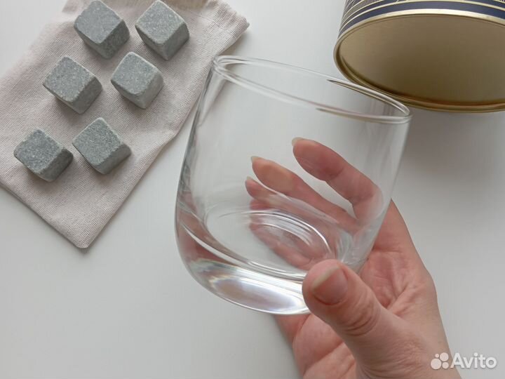 Камни для виски+стакан подарочный набор