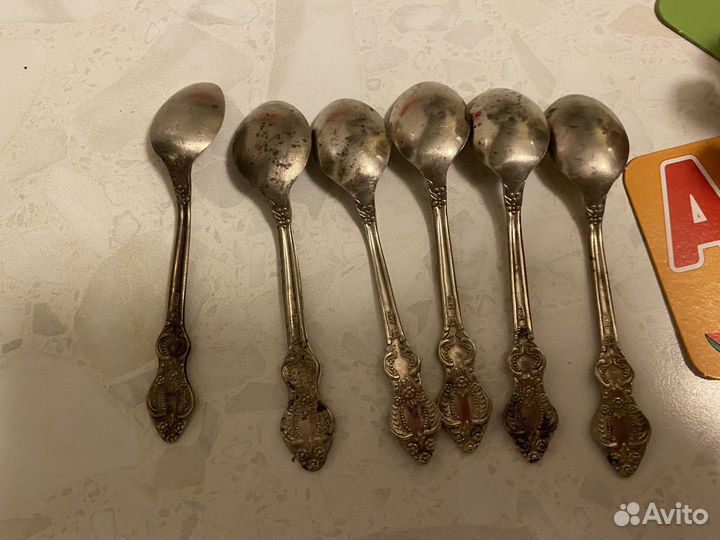 Мельхиоровые десертные ложки СССР реж