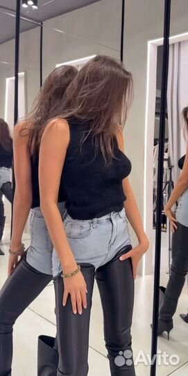 Топ пушистый Эйфория белый/чёрный