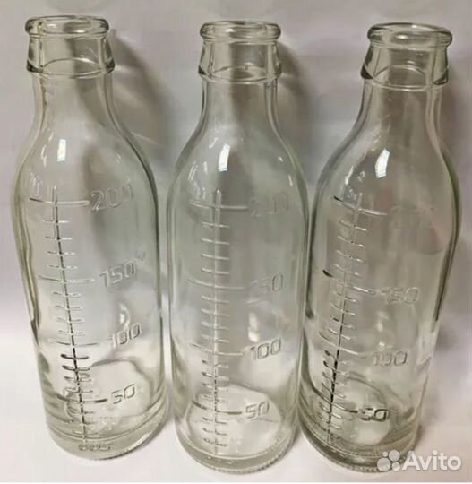 Бутылочка детская молочная 200 мл, комплект - 3 шт