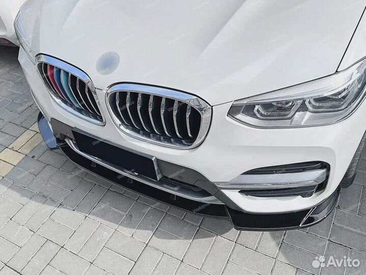 Губа передняя BMW X3 G01 X4 G02 дорест черная