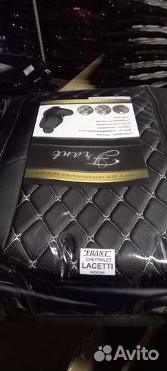 Чехлы Шевроле Лачетти экокожа белая строчка Франт
