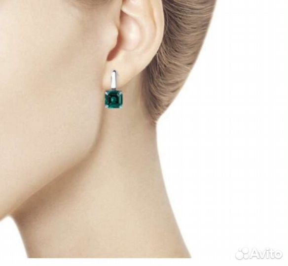 Серебряные серьги горным хрусталем