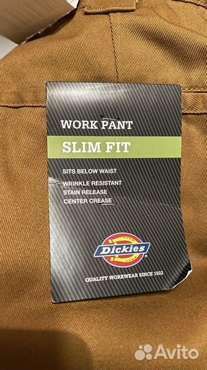 Штаны чинос dickies 872 work pants slim fit 36/34
