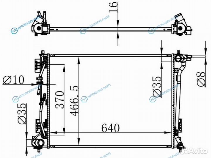 HY0018 Радиатор KIA sportagehyundai tucson 16- 2.0