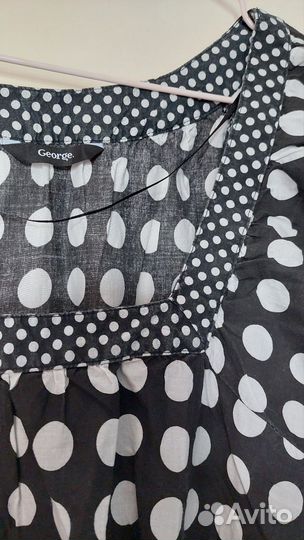 Платье летнее женское,в горошек,х/б большой размер