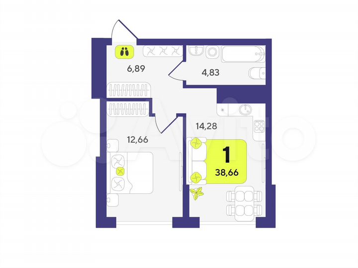 1-к. квартира, 38,7 м², 3/13 эт.