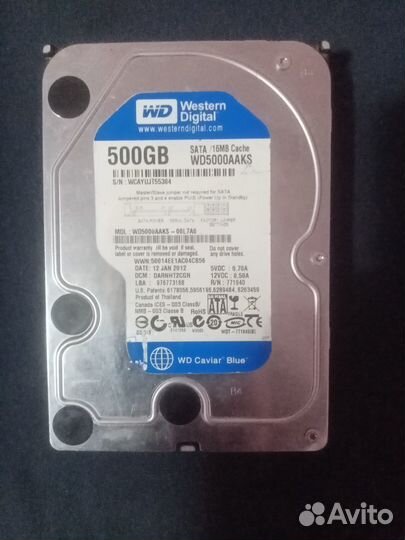 Жесткий диск WD blue 500 GB