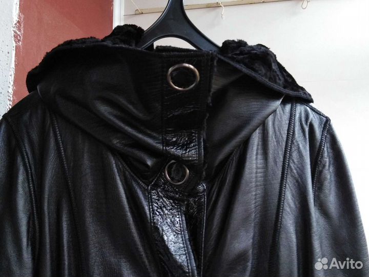 Пальто кожаное
