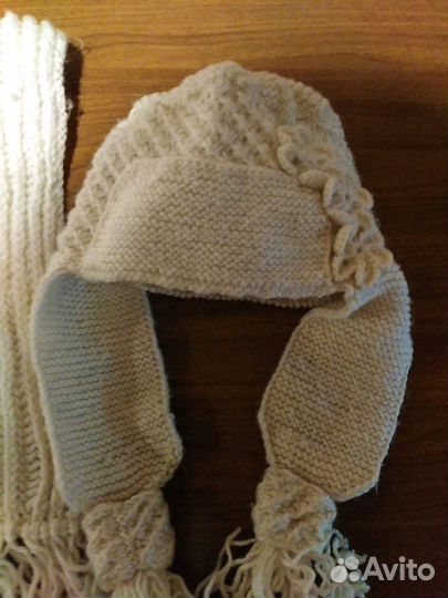 Вязаный комплект шапка и шарф новый