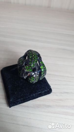 Кольцо с хромдиопсидом