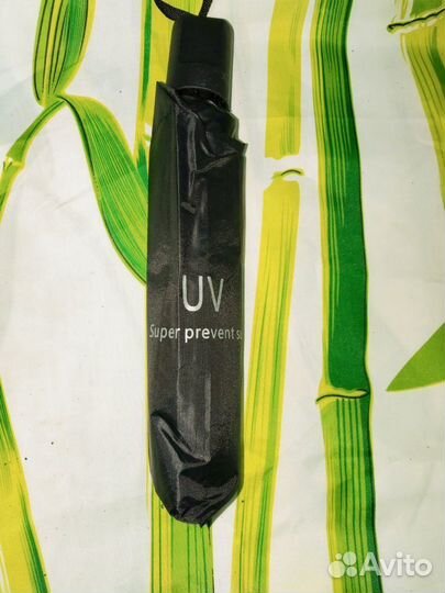 Зонт механический однотонный черный