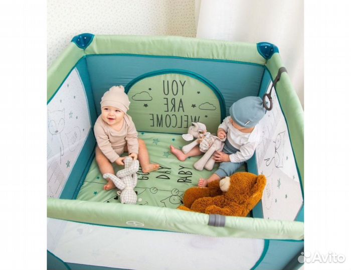 Манеж Amarobaby Walky, Good Day Fox / Оливковый
