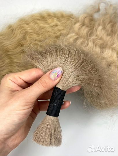 Натуральные волосы, 40см, кудри, Долями