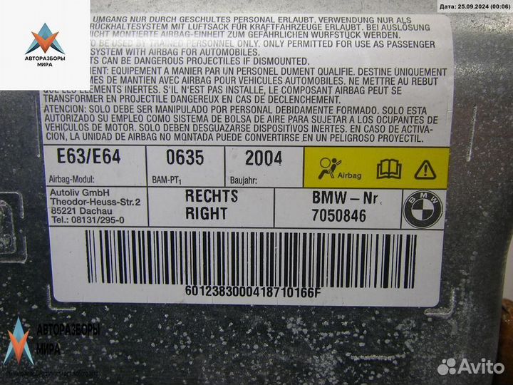 Подушка безопасности дверная BMW 6 E63/E64 2004