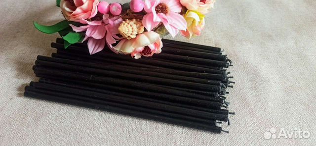 Черные восковые свечи 100 штук