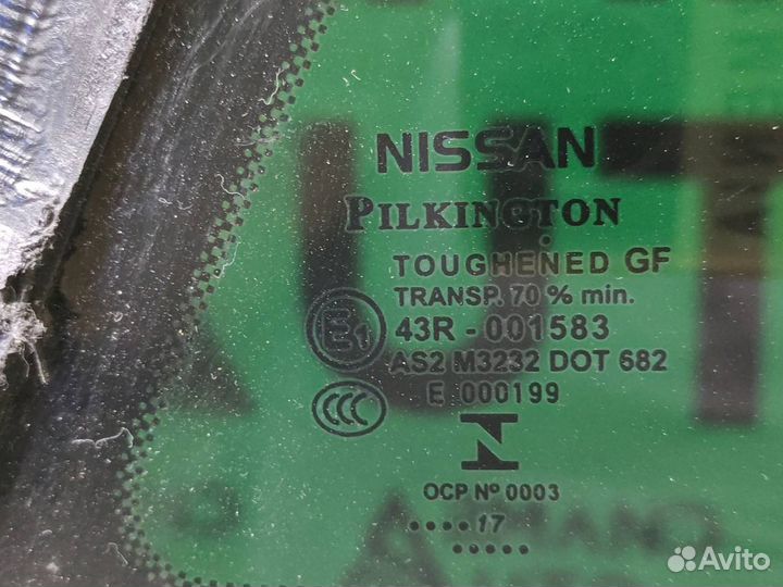 Стекло глухое заднее правое Nissan Qashqai 2 J11