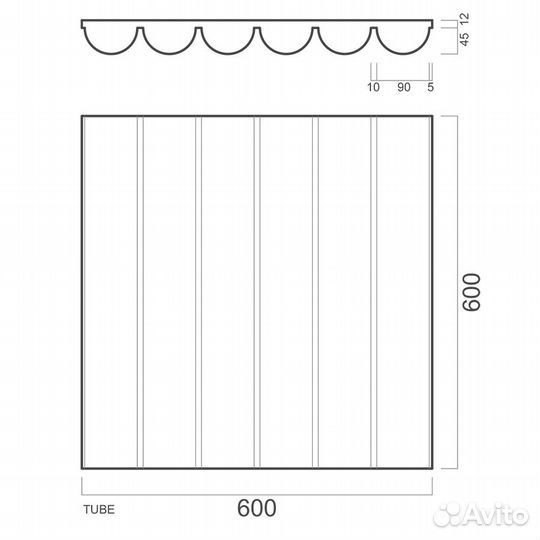 М-0067 tube Artpole 3D панель 600*600*57 мм