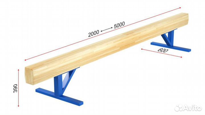 Бревно гимнастическое низкое L4 м A13561